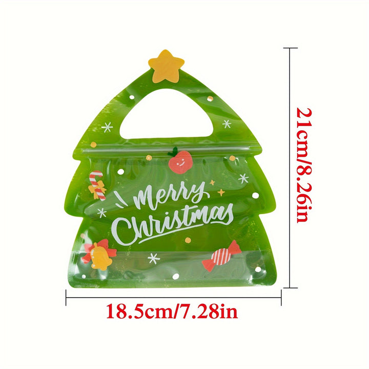 20 Pack 🎄Christmas Tree Treat Bags | Cellophane Goodie Bags w/ Zipper | Party Favors🎁