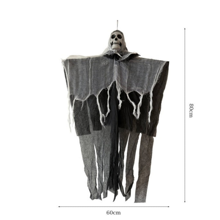 Spooky Hanging Skull Ghost with LED Lights - 2024 Halloween Decoration