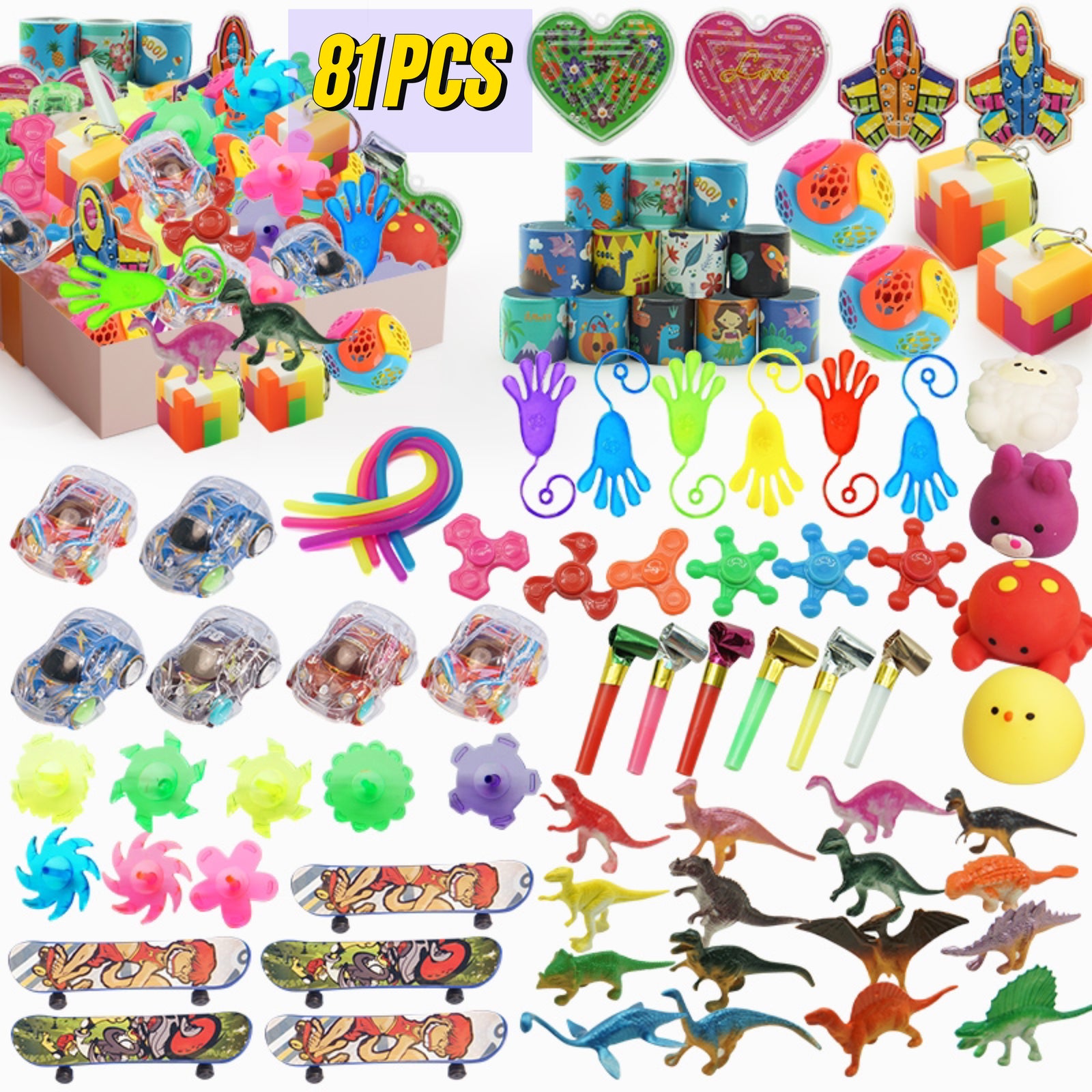 81 Pcs Party Favors For Kids, Pinata Stuffers Toy Assortment For Kids Birthday Treasure Box Toys For Classroom, Carnival Prizes, Good For ADHD, 2024 Hot Style