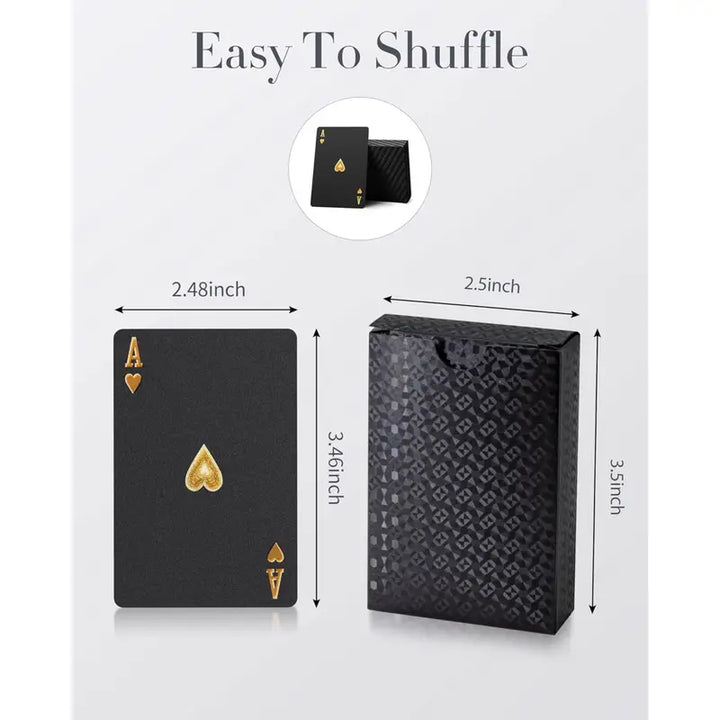 Two Decks for One Great Price - Luxurious Waterproof Black Playing Cards with Gold Foil Accents - Durable, Flexible, and Easy to Shuffle - Special Bundle