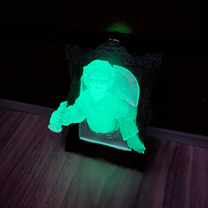 Spooky Glow-in-the-Dark 3D Ghost | Halloween Shelf Decoration | Resin Frame