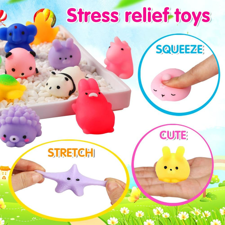 40 Pcs Squishy Animal Stress Relief Toys Set - Sensory Fidget for Kids & Adults