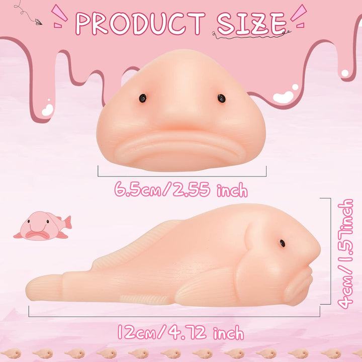 2Pack Blob Fish Squishy Toy Stress Relief Soft Squeeze Funny Cute Kawaii Ocean Animal