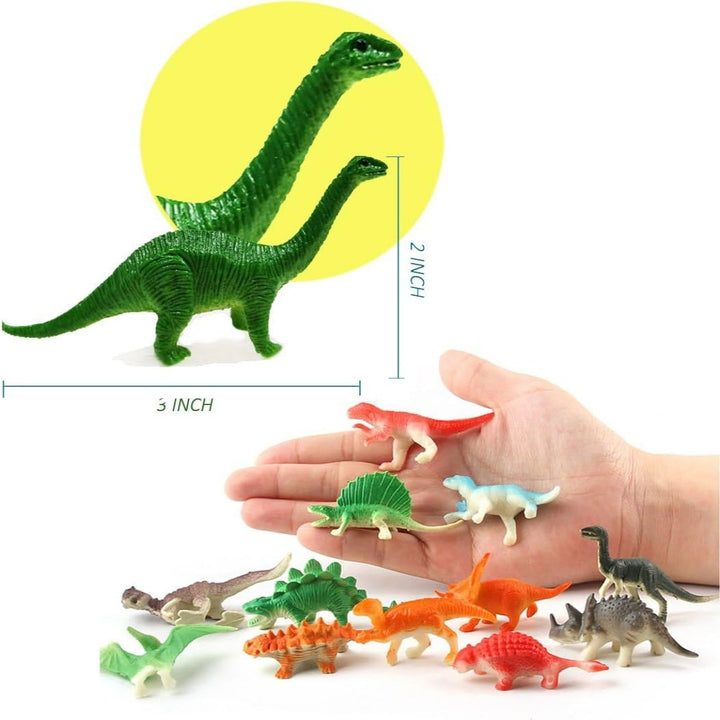 80-Piece 3” Dinosaur Toy Set T-Rex Stegosaurus Non-Toxic PVC Educational Gift