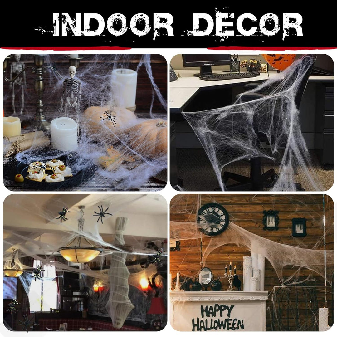 Durable and Easy-to-Stretch Halloween Spider Web Decor - Perfect for Parties and Haunted Houses