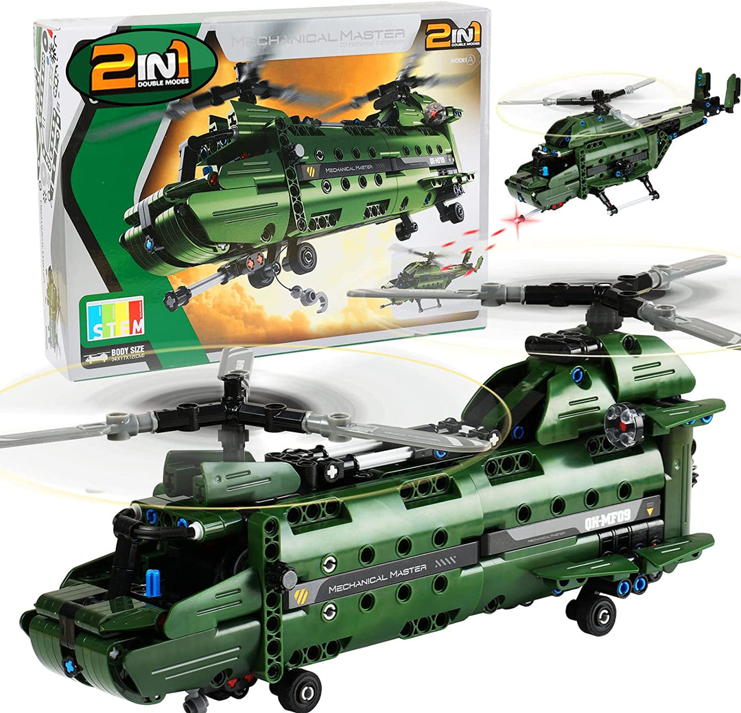 Libere la diversión y el aprendizaje con el helicóptero de juguete de construcción y el avión de rescate 2 en 1: el mejor regalo de cumpleaños para niños