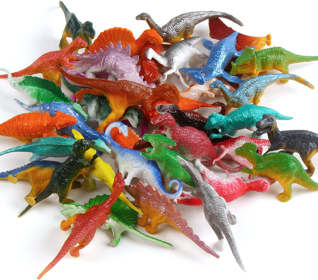 80-Piece 3” Dinosaur Toy Set T-Rex Stegosaurus Non-Toxic PVC Educational Gift