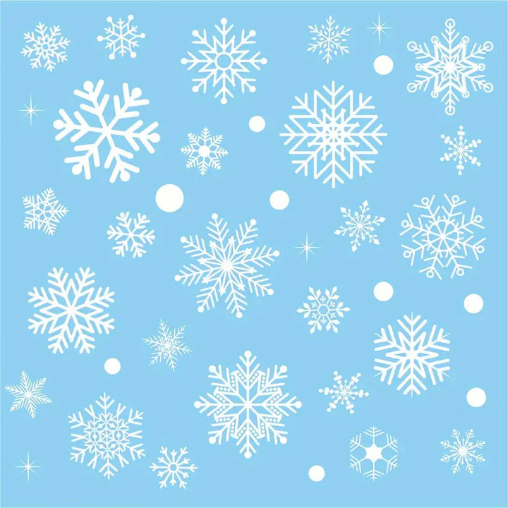 197 Snowflake Window Clings | Christmas Decorations | Static Snowflakes | White