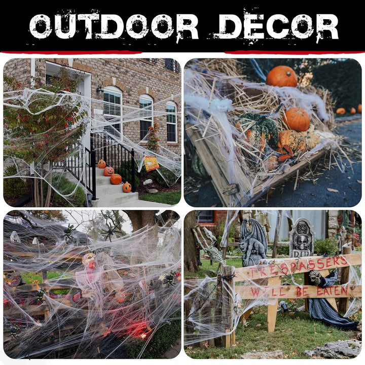 Durable and Easy-to-Stretch Halloween Spider Web Decor - Perfect for Parties and Haunted Houses