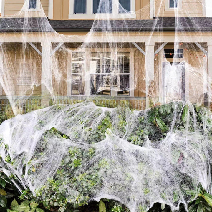 Durable and Easy-to-Stretch Halloween Spider Web Decor - Perfect for Parties and Haunted Houses