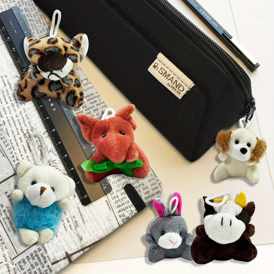 24 Mini Plush Animal Keychains | Party Favors, Stocking Stuffers, Kids Gifts | Cute & Colorful