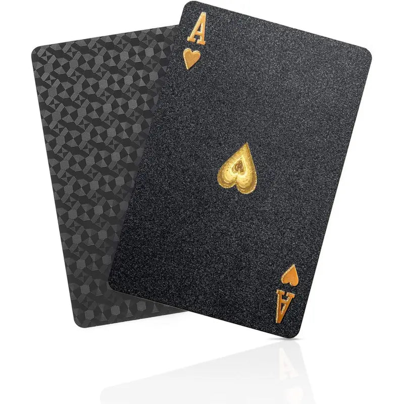 Two Decks for One Great Price - Luxurious Waterproof Black Playing Cards with Gold Foil Accents - Durable, Flexible, and Easy to Shuffle - Special Bundle