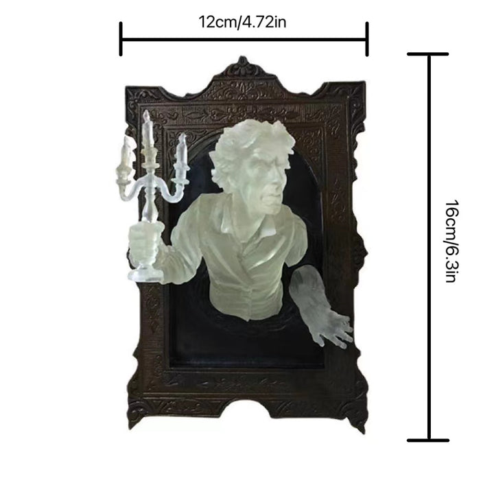 Spooky Glow-in-the-Dark 3D Ghost | Halloween Shelf Decoration | Resin Frame