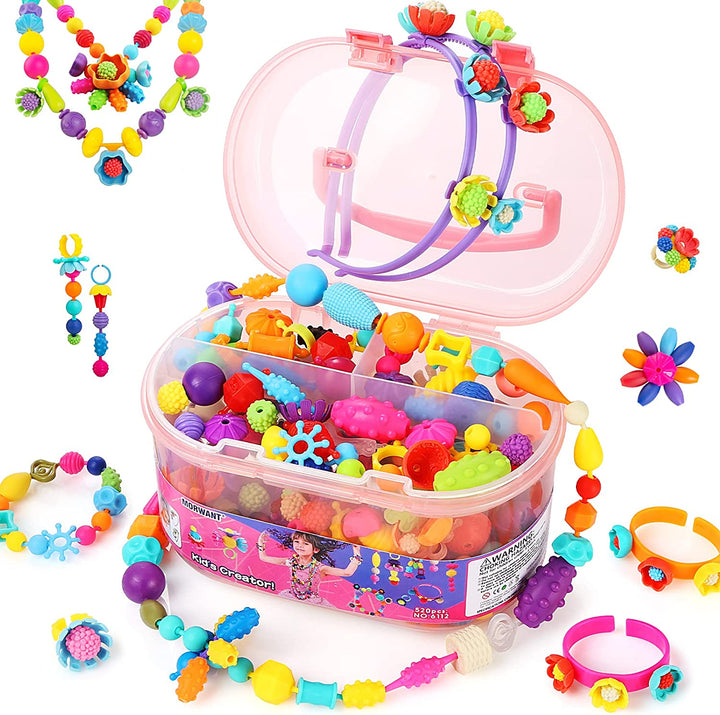 520 Pack Pop Bead Jewelry Making Kit for Kids | Art & Craft Toy