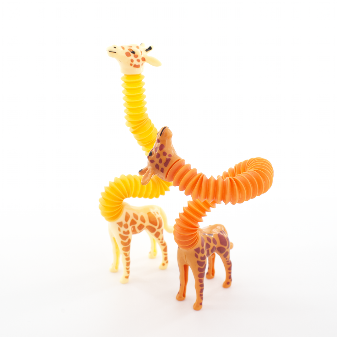 🦒 Equipo elástico de jirafas: figuras de jirafas telescópicas de 24 unidades
