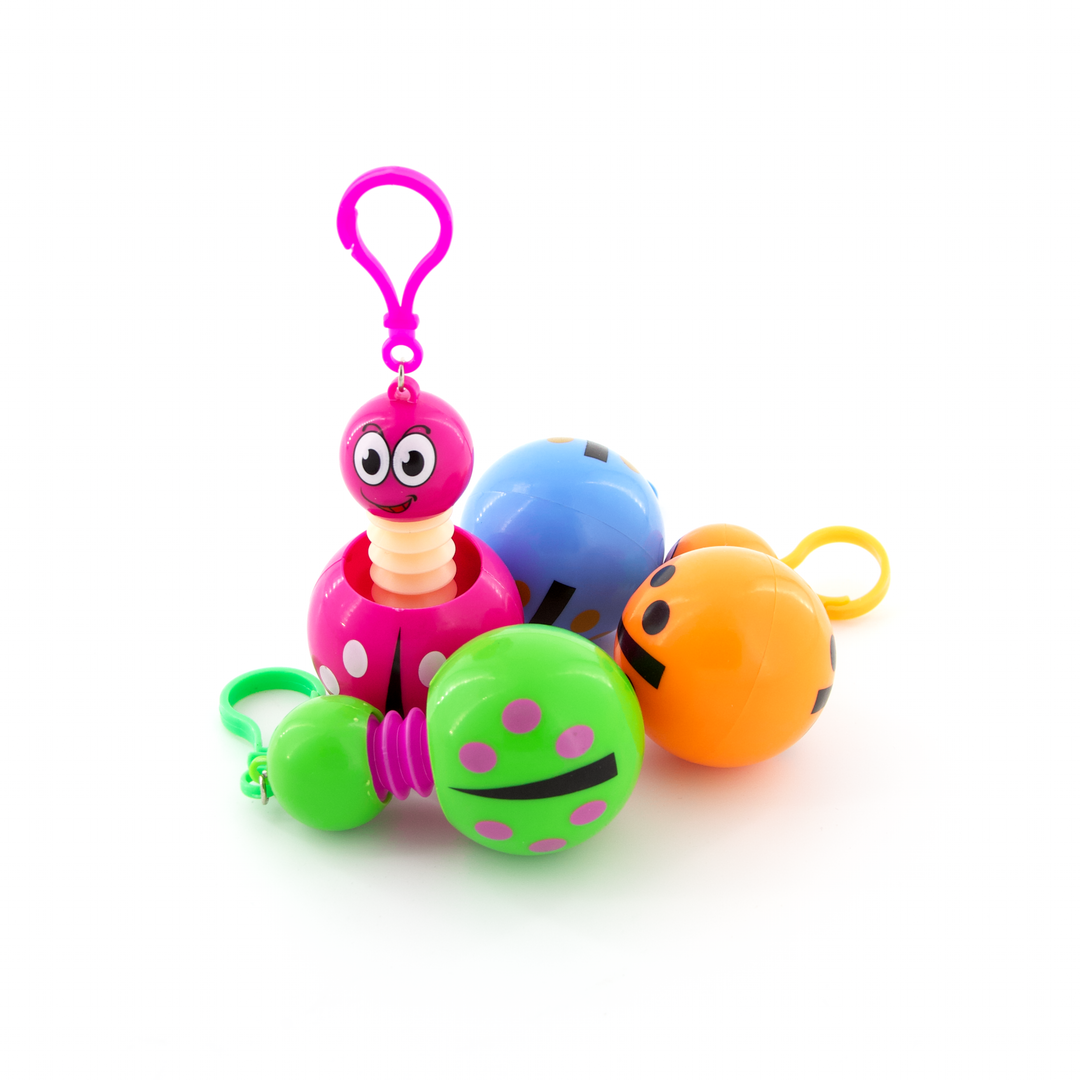 Vibrant Beetle Blinks - Paquete de 24 juguetes de llavero iluminados coloridos para niños